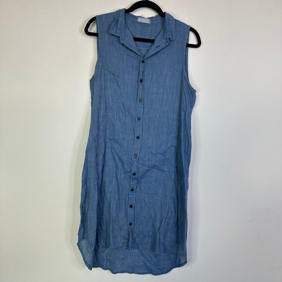 CP Shades Chambray Cotton Dress Size Small - Picture 2 of 8